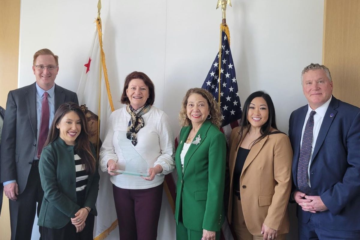 Recognizing her unwavering support for the university, Chancellor Mildred García honored California State Senator Toni Atkins with the CSU Champion Award March 14, 2024.