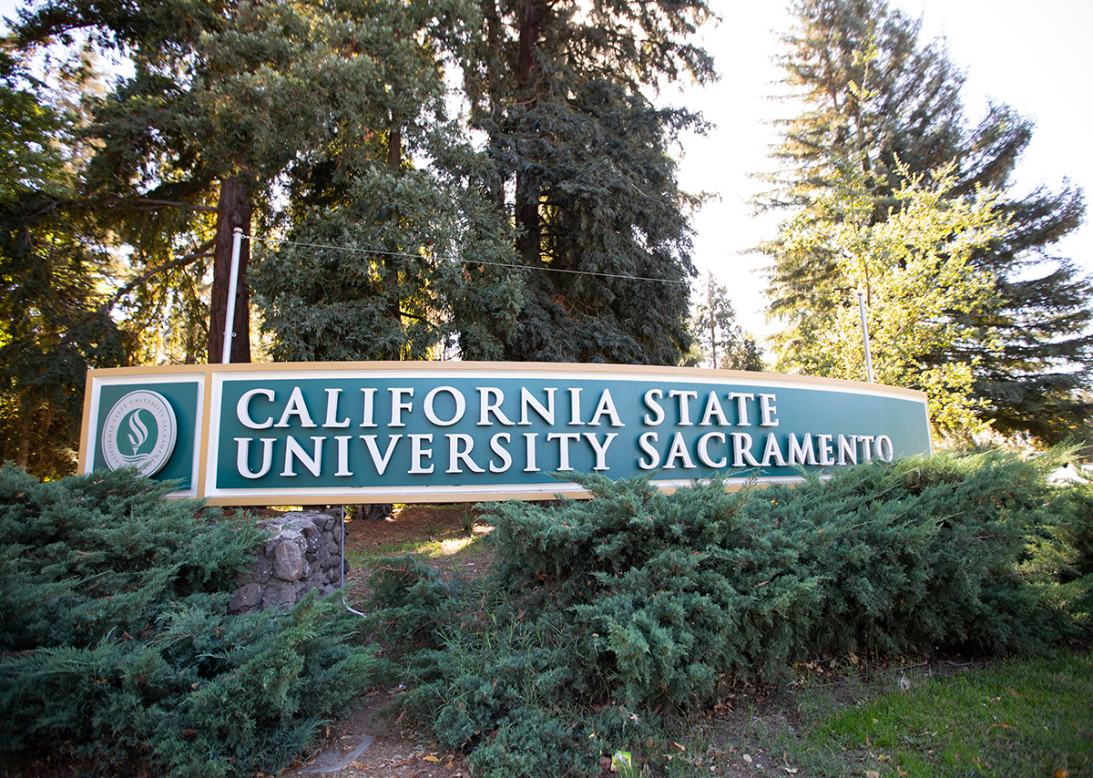 Sacramento State University Sign on Campus