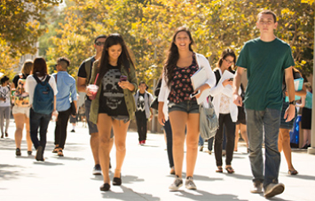 students walking at campus