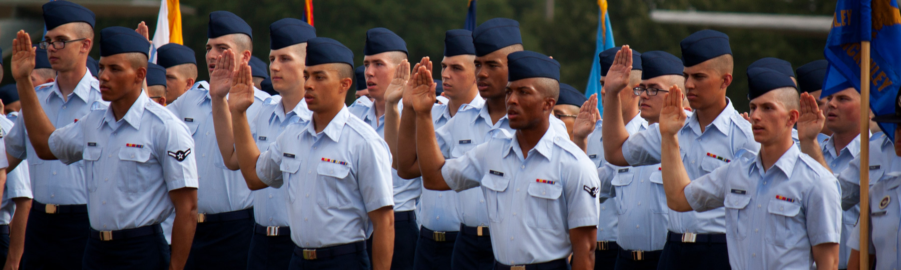U.S. military members salute