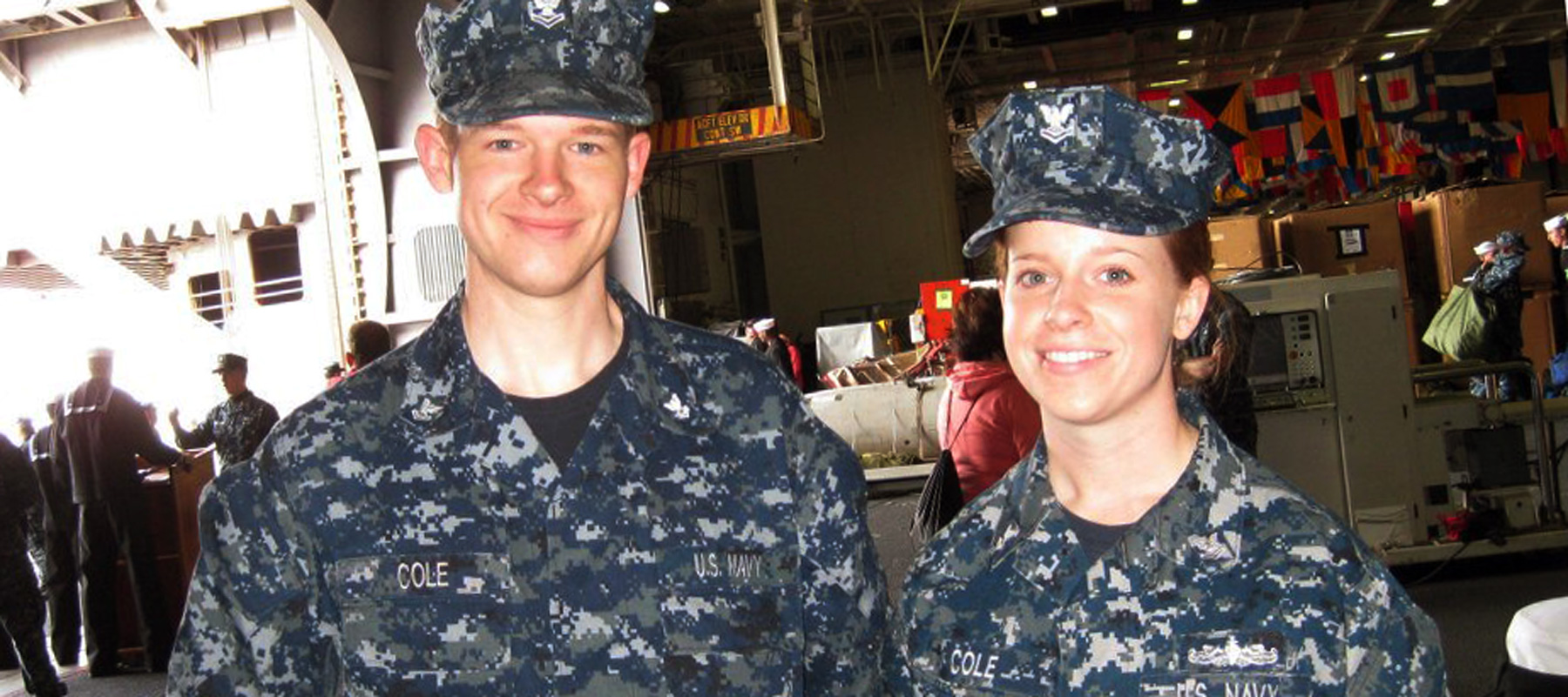 Jamie Rangel wearing a U.S. Navy uniform and smiling