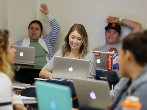 Students in Class with Computers at Cal State LA