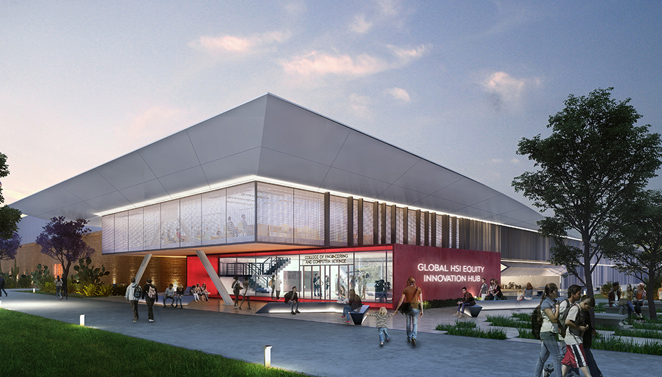 ​Rendering of Global HSI Equity Innovation Hub building at CSUN campus.