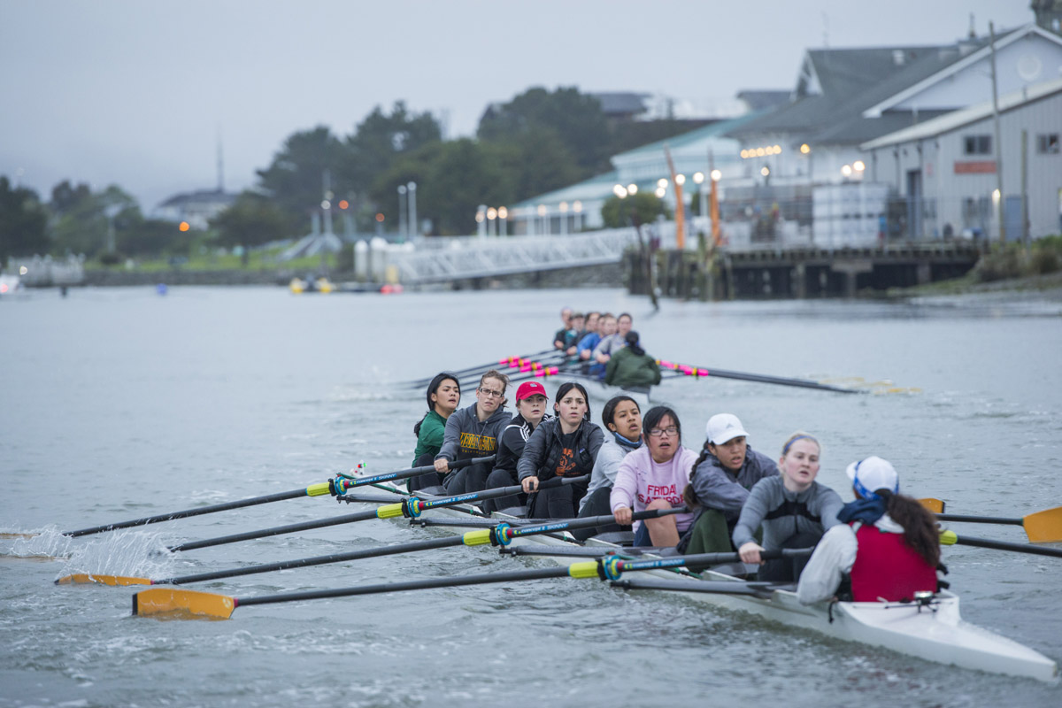 HumboldtHumboldt State’s rowing crew practices in Humboldt Bay on April 24, 2019.