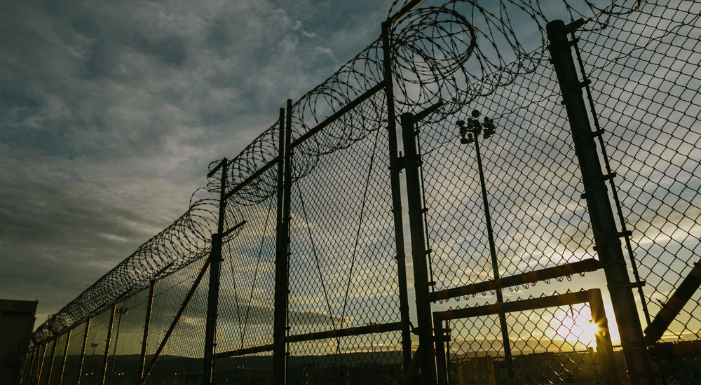 Fence at Lancaster State Prison.