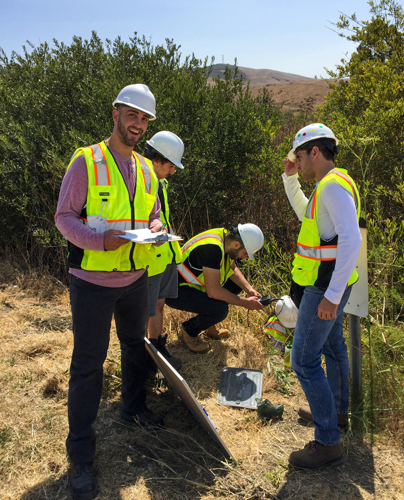 CSUN students perform tests at a culvert site.