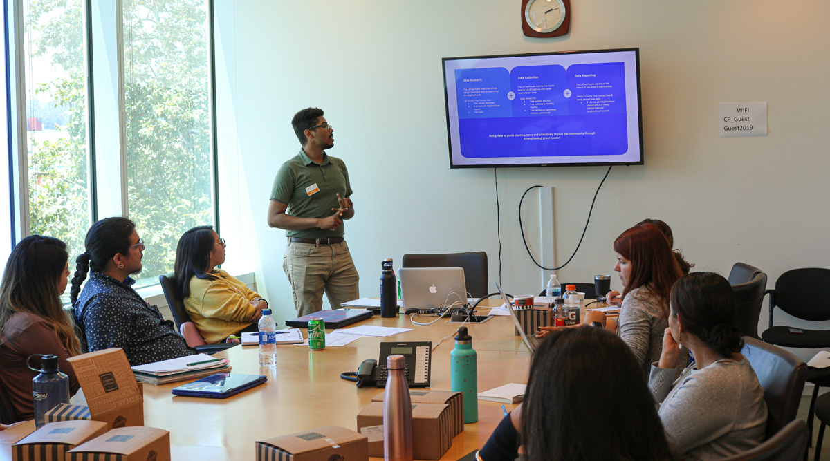 The June 2019 orientation for Cal State LA students completing summer internships through the Social Equity Engagement geo-Data 