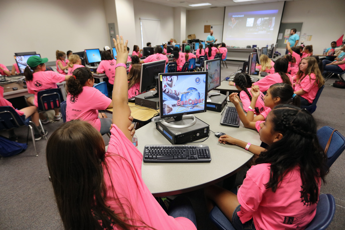 Girl Scouts from throughout the Inland region learn about information and technology at Cal State San Bernardino