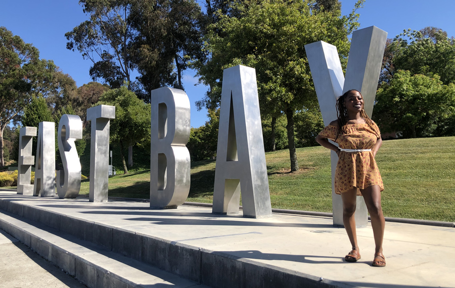 Bidemi Aminashuan, a fall 2020 CSUEB graduate and political science major, shared her story as part of the Black Excellence Proj