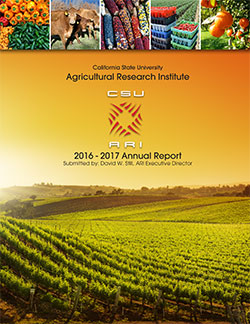 Agricultural Research Institute twenty sixteen to twenty seventeen annual report red sky over a farm field
