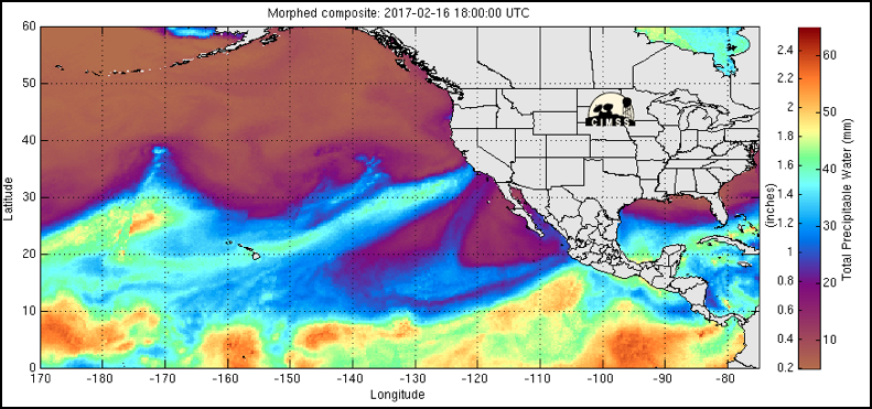 Map of atmospheric river events