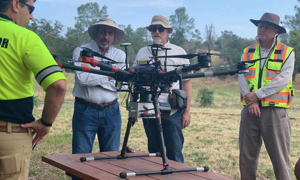 researchers preparing to launch a research drone