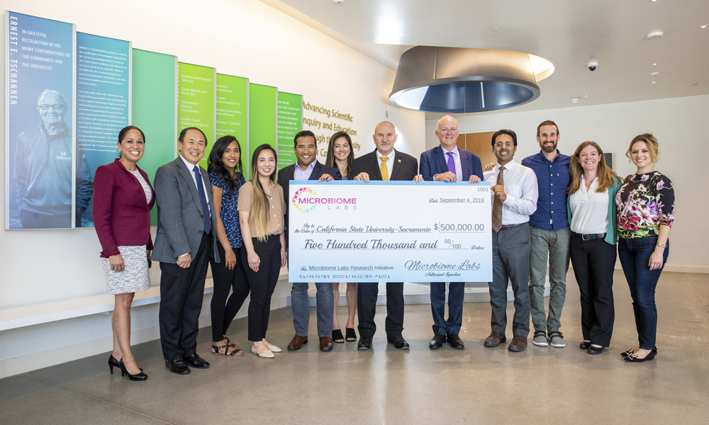 Sacramento States Dr. Crawford and Raja Sivamani, receives a $500,000 gift from Microbiome Labs.