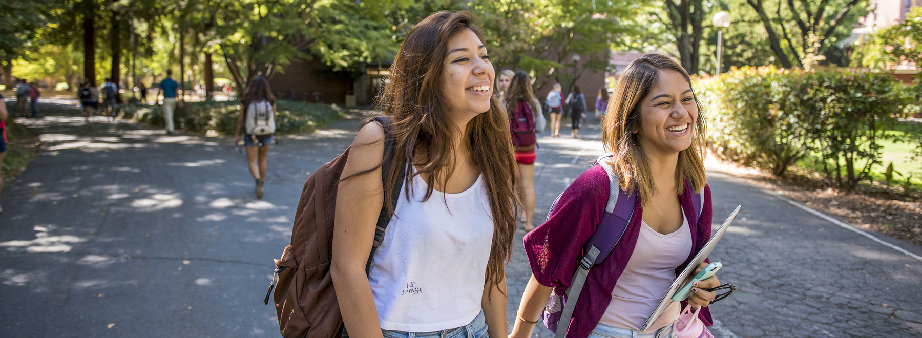 Students walking on campus