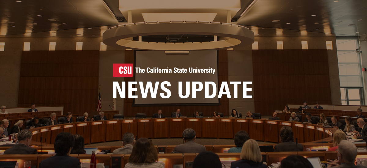 Trustees assembled at the Office of the Chancellor during a Board of Trustees meeting