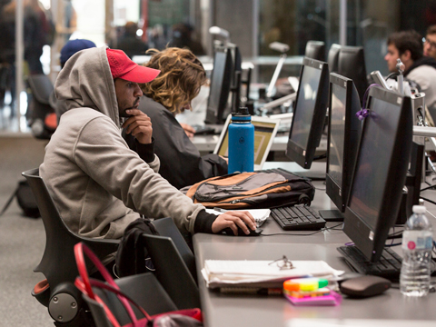 students in a computer lab